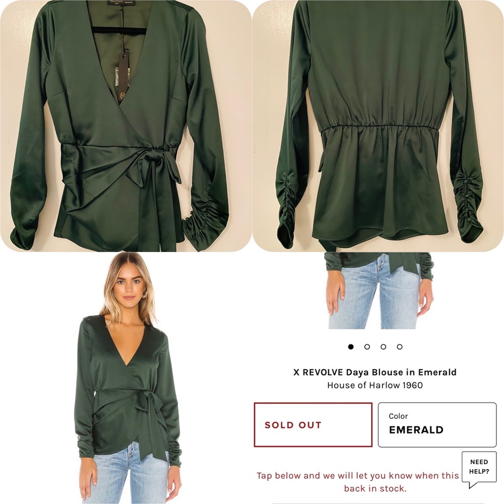 X REVOLVE Daya Blouse in Emerald - House of Harlow